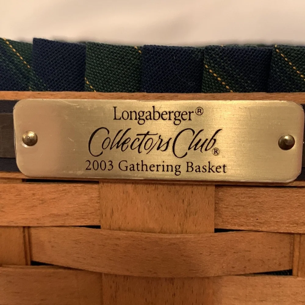 Longaberger 2003 Collector’s Club Gathering Basket Set